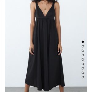 Zara voluminous poplin black dress